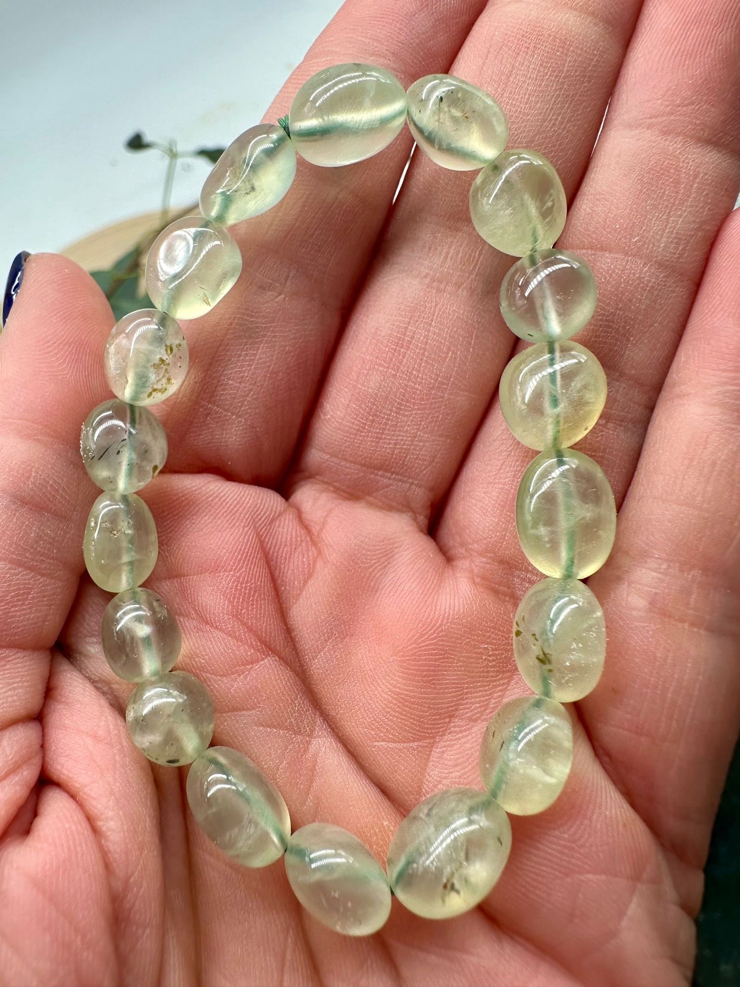 Kugelarmband Prehnit Nuggetarmband