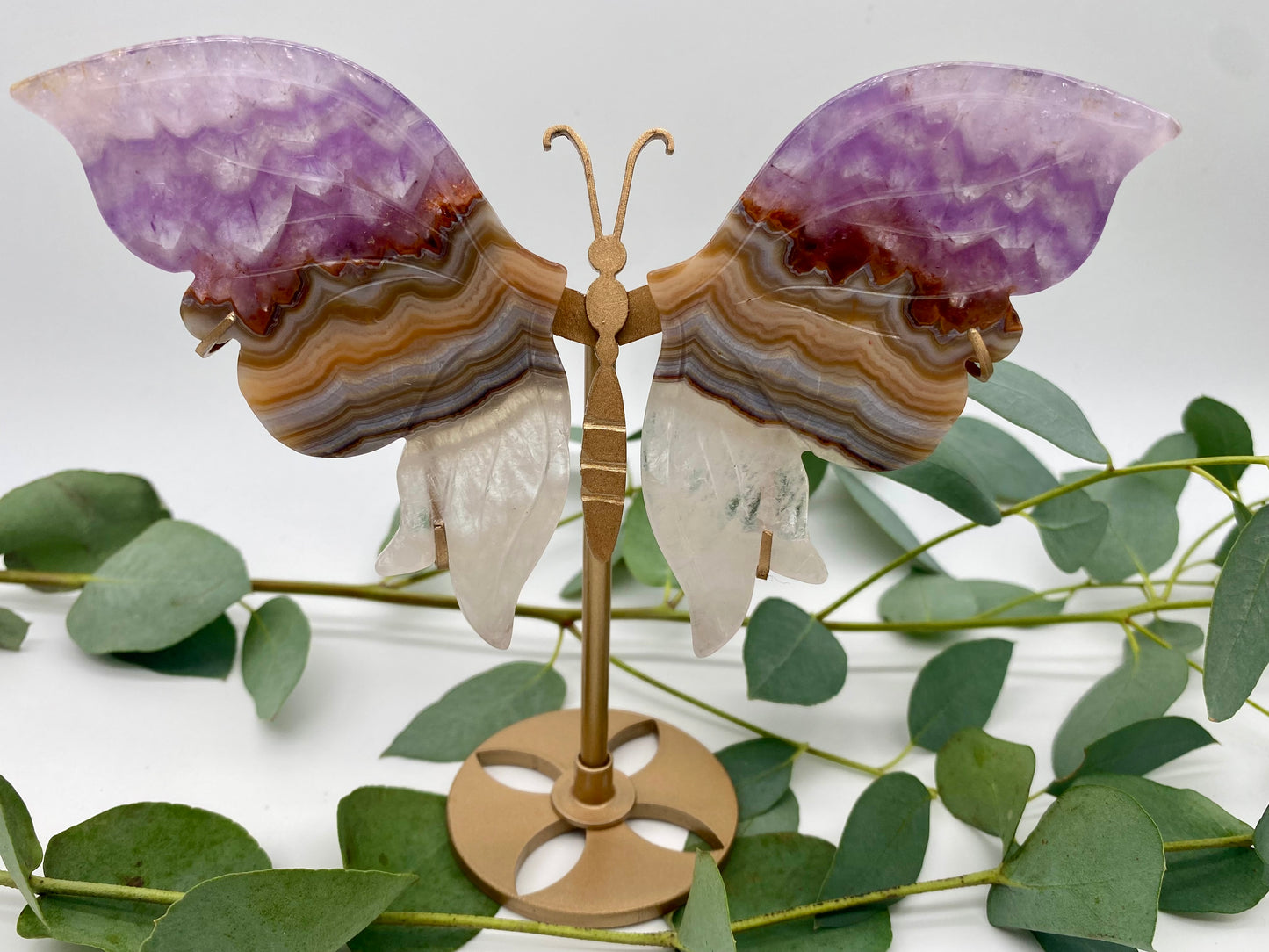 Schmetterlinge Achat mit Amethyst