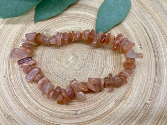 Splitterarmband Pfirsich Mondstein