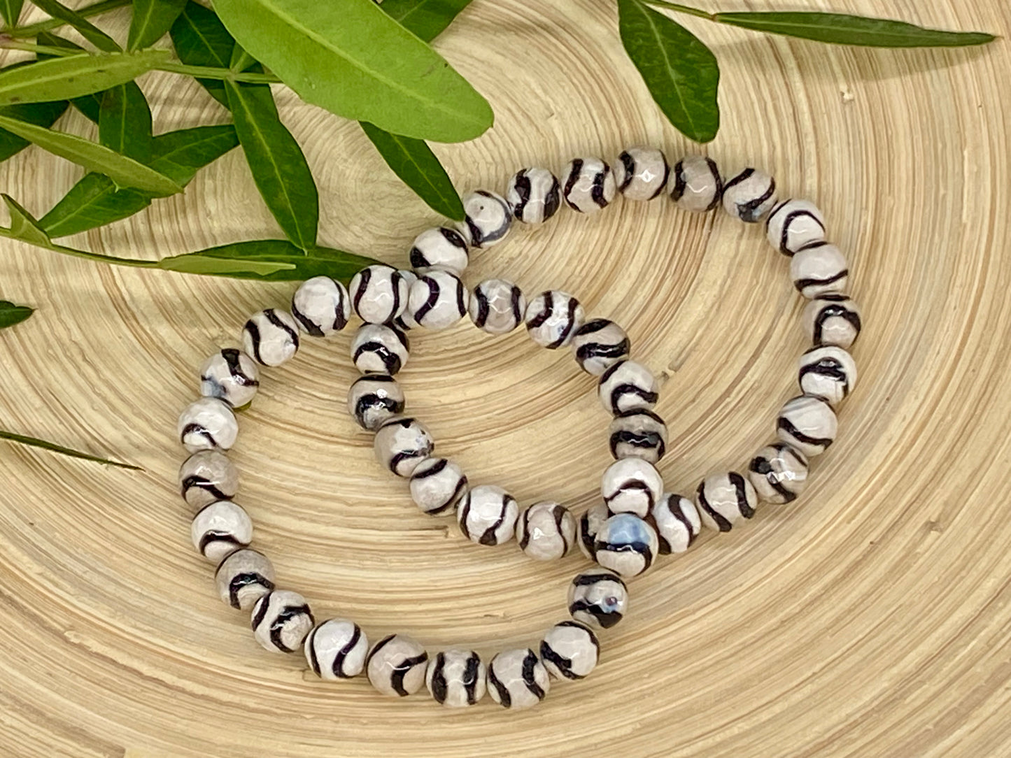 Kugelarmband facettierter Zebra Jaspis