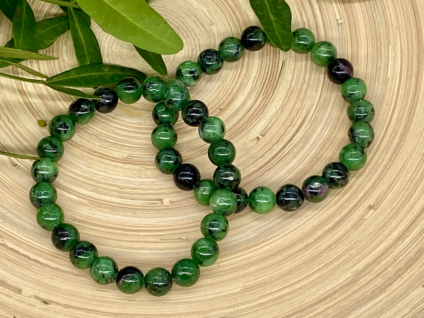 Kugelarmband Rubin-Zoisit